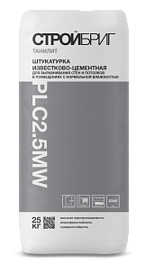 Штукатурка известково-цементная Танилит PLC 2.5 MW для выравнивания стен при реставрационных и отделочных работах